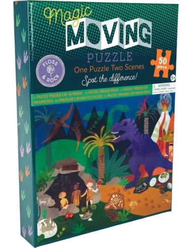 Magic Moving Puzzle Floss & Rock Dinosaur, 50pcs
