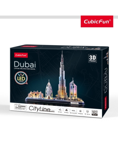 3D dėlionė su LED „Dubajus" CUBFUN City Line, didelė