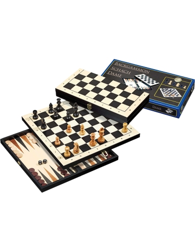 Šachmatų, nardų, šaškių kelioninis rinkinys Philos 27x13.5cm