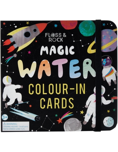 Color-In Cards with Water Marker Floss & Rock Cosmos