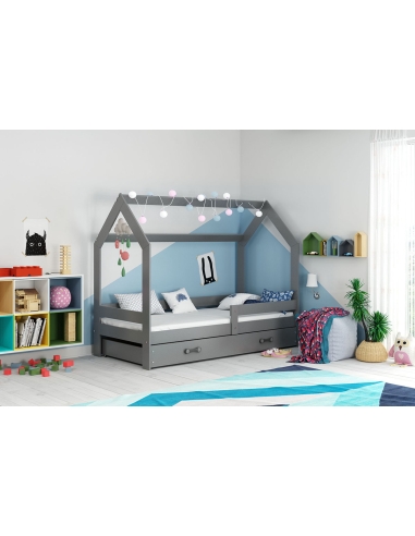 Bed For Children HOUSE - GREY, Single, 160x80cm