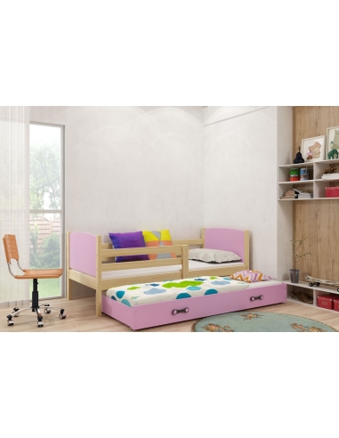 Vaikiška lova TAMI - pušis-rožinė, dvivietė
