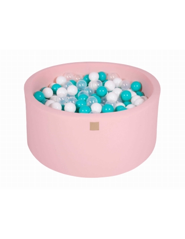 Apvalus kamuoliukų baseinas MeowBaby, 90x40cm, 300 kamuoliukų, šviesiai rožinis MEO161