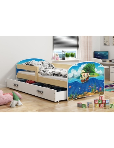 Bed for Children LUKAS OCEAN - Pine, Single, 160x80cm