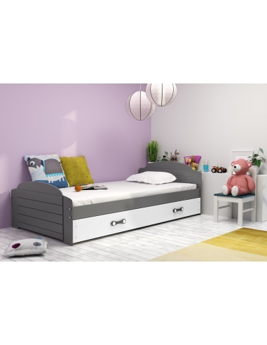 Bed For Children LILI - Grafit-White, Single, 200x90cm
