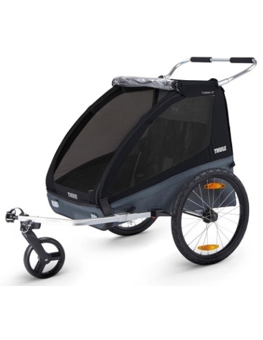 Dviračio priekaba, vežimėlis vaikui Thule Coaster XT, dvivietis, juodas
