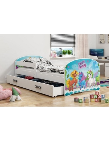 Bed For Children LUKAS PONY - White, Single, 160x80cm