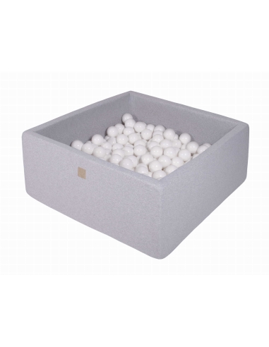 Square Ball Pit MeowBaby, 90x90x40cm, 200 Balls, Light Gray MEK016