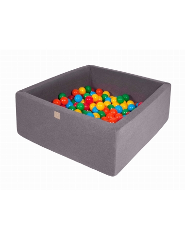 Square Ball Pit MeowBaby, 90x90x40cm, 200 Balls, Dark Gray MEK013