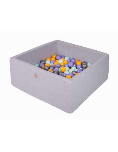 Square Ball Pit MeowBaby, 90x90x40cm, 200 Balls, Light Gray MEK031