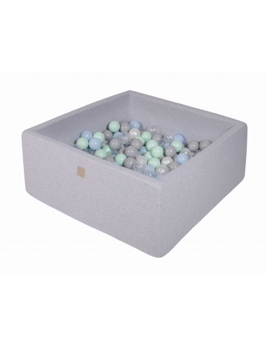 Square Ball Pit MeowBaby, 90x90x40cm, 200 Balls, Light Gray MEK052