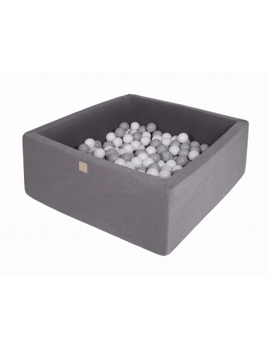 Square Ball Pit MeowBaby, 90x90x40cm, 200 Balls, Dark Gray MEK006