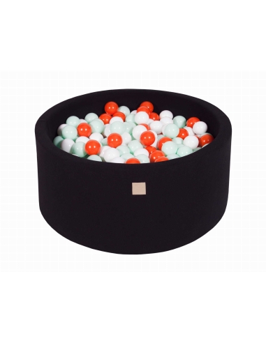 Round Ball Pit MeowBaby, 90x40cm, 300 Balls, Black MEO152