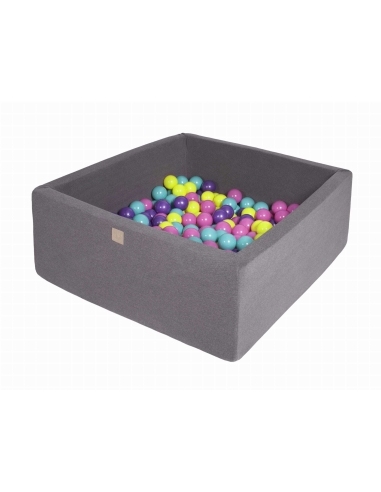 Square Ball Pit MeowBaby, 90x90x40cm, 200 Balls, Dark Gray MEK004