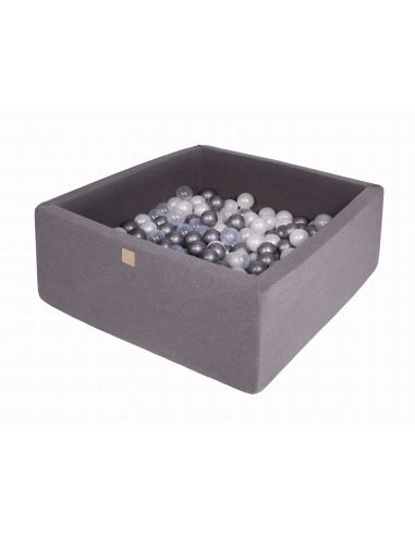 Square Ball Pit MeowBaby, 90x90x40cm, 200 Balls, Dark Gray MEK001