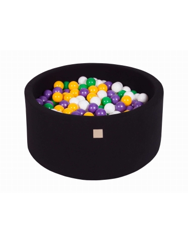 Round Ball Pit MeowBaby, 90x40cm, 300 Balls, Black MEO070