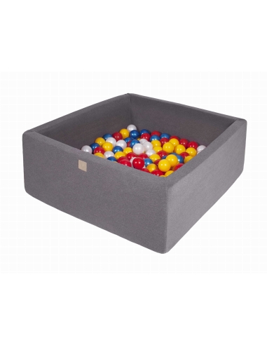 Square Ball Pit MeowBaby, 90x90x40cm, 200 Balls, Dark Gray MEK003
