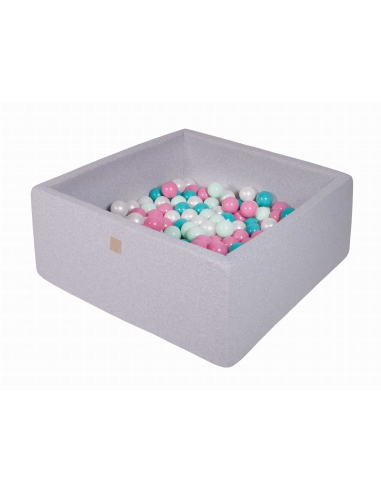 Square Ball Pit MeowBaby, 90x90x40cm, 200 Balls, Light Gray MEK058