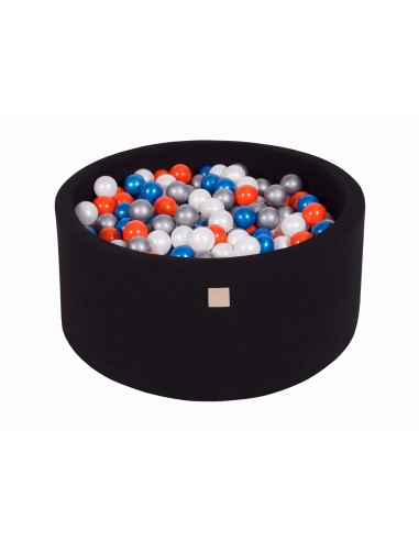 Round Ball Pit MeowBaby, 90x40cm, 300 Balls, Black MEO094