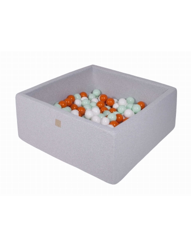 Square Ball Pit MeowBaby, 90x90x40cm, 200 Balls, Light Gray MEK039