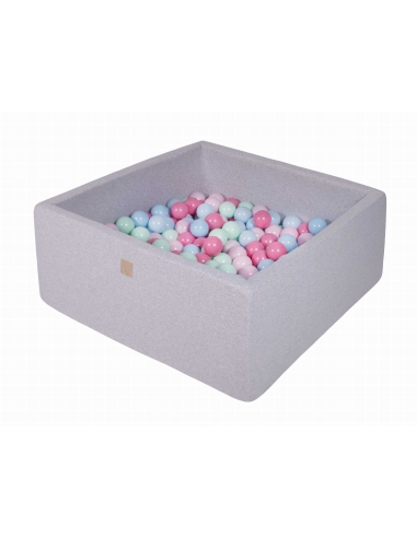 Square Ball Pit MeowBaby, 90x90x40cm, 200 Balls, Light Gray MEK056