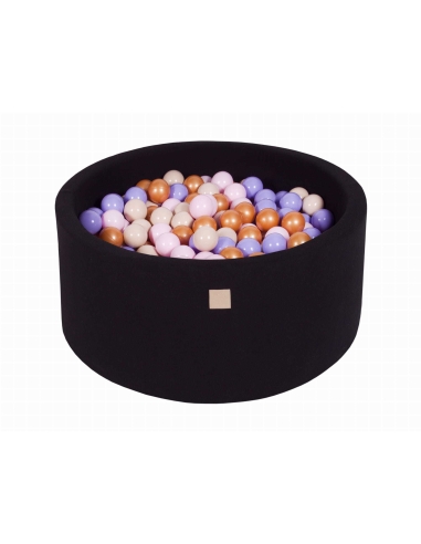 Round Ball Pit MeowBaby, 90x40cm, 300 Balls, Black MEO092