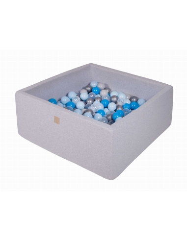 Square Ball Pit MeowBaby, 90x90x40cm, 200 Balls, Light Gray MEK029
