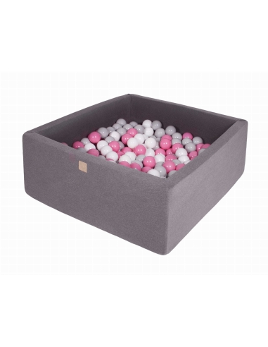 Square Ball Pit MeowBaby, 90x90x40cm, 200 Balls, Dark Gray MEK008