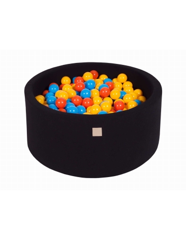 Round Ball Pit MeowBaby, 90x40cm, 300 Balls, Black MEO096