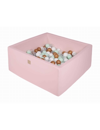 Square Ball Pit MeowBaby, 90x90x40cm, 200 Balls, Light Pink MEK033