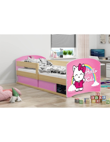 Bed For Children LUKAS 1 HELLO KIDS - Pine, Single, 160x80cm
