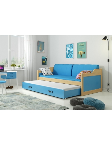 Vaikiška lova DOVYDAS - pušis-mėlyna, dvivietė