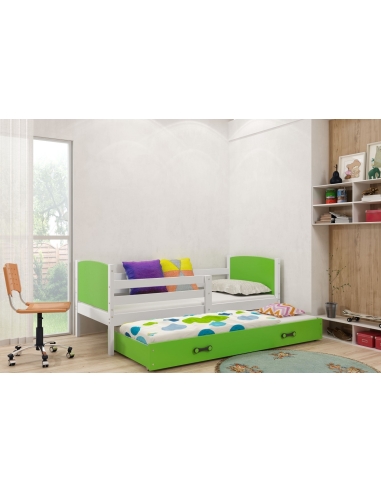Vaikiška lova TAMI - balta-žalia, dvivietė