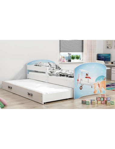 Vaikiška lova LUKAS FLIGHT - balta, dvivietė, 160x80cm