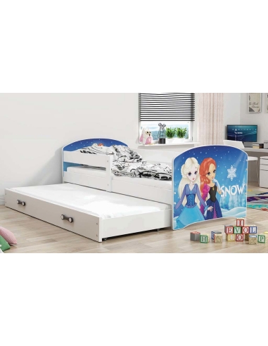 Bed For Children LUKAS SNOW - White, Double, 160x80cm