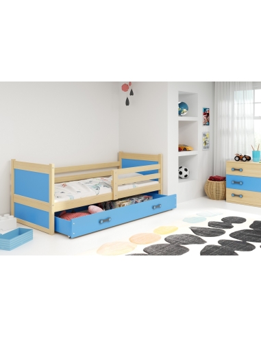 Vaikiška lova RICO - pušis-mėlyna, viengulė