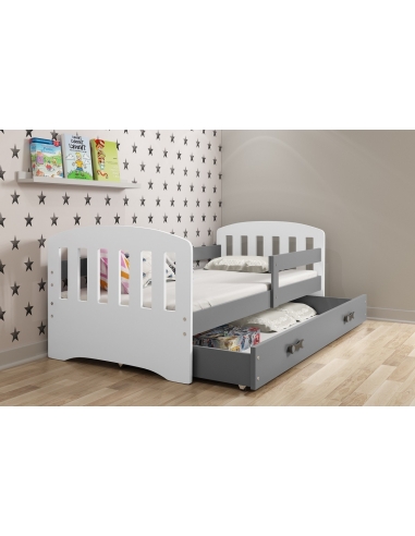 Bed for Children Classic - Grey-White, Single, 160x80cm