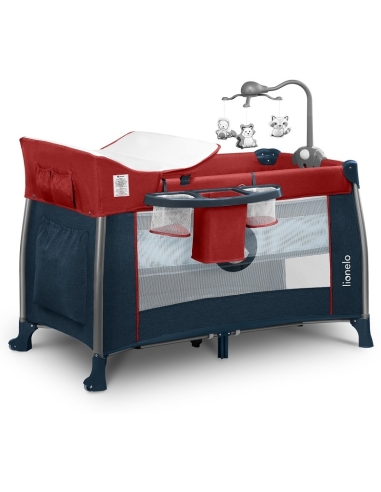 Baby Bed Lionelo Thomi Red Burgundy Blue