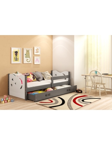 Bed for Children MYKOLAS - Graphit-White, Single, 160x80cm