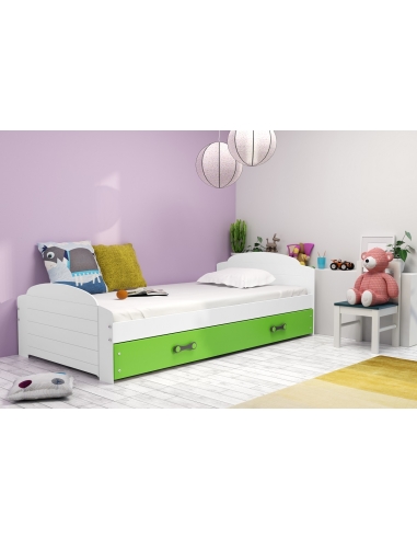 Bed For Children LILI - White-Green, Single