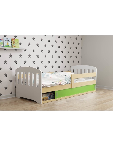 Bed For Children CLASSIC 1 - Pine-Green, Single, 160x80cm