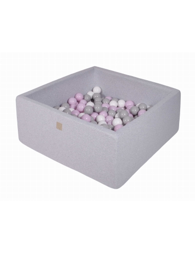 Square Ball Pit MeowBaby, 90x90x40cm, 200 Balls, Light Gray MEK041