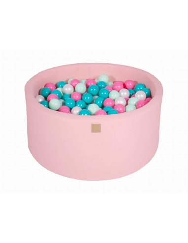 Apvalus kamuoliukų baseinas MeowBaby, 90x40cm, 300 kamuoliukų, šviesiai rožinis MEO158