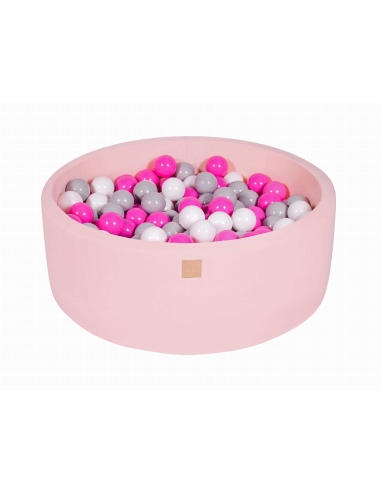Apvalus kamuoliukų baseinas MeowBaby, 90x30cm, 200 kamuoliukų, šviesiai rožinis MEO043