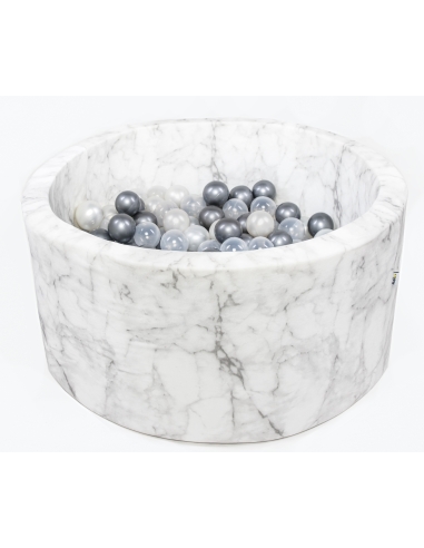 Ball Pool Misioo Velvet Soft - White Marble, Round, without Balls