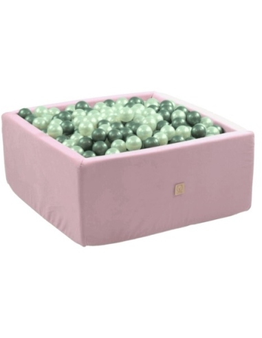 Kamuoliukų baseinas Misioo Velvet Soft - rožinis, kvadratinis, be kamuoliukų