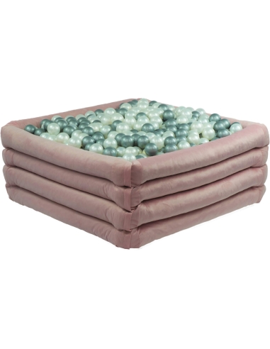 Kamuoliukų baseinas Misioo Comfort+ - rožinis, kvadratinis, be kamuoliukų