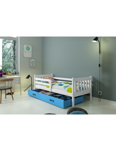 Bed For Children CARINO - White-Blue, Single, 190x80cm