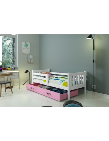 Bed For Children CARINO - White-Pink, Single, 190x80cm
