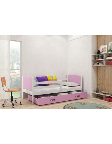 Vaikiška lova TAMI - balta-rožinė, viengulė